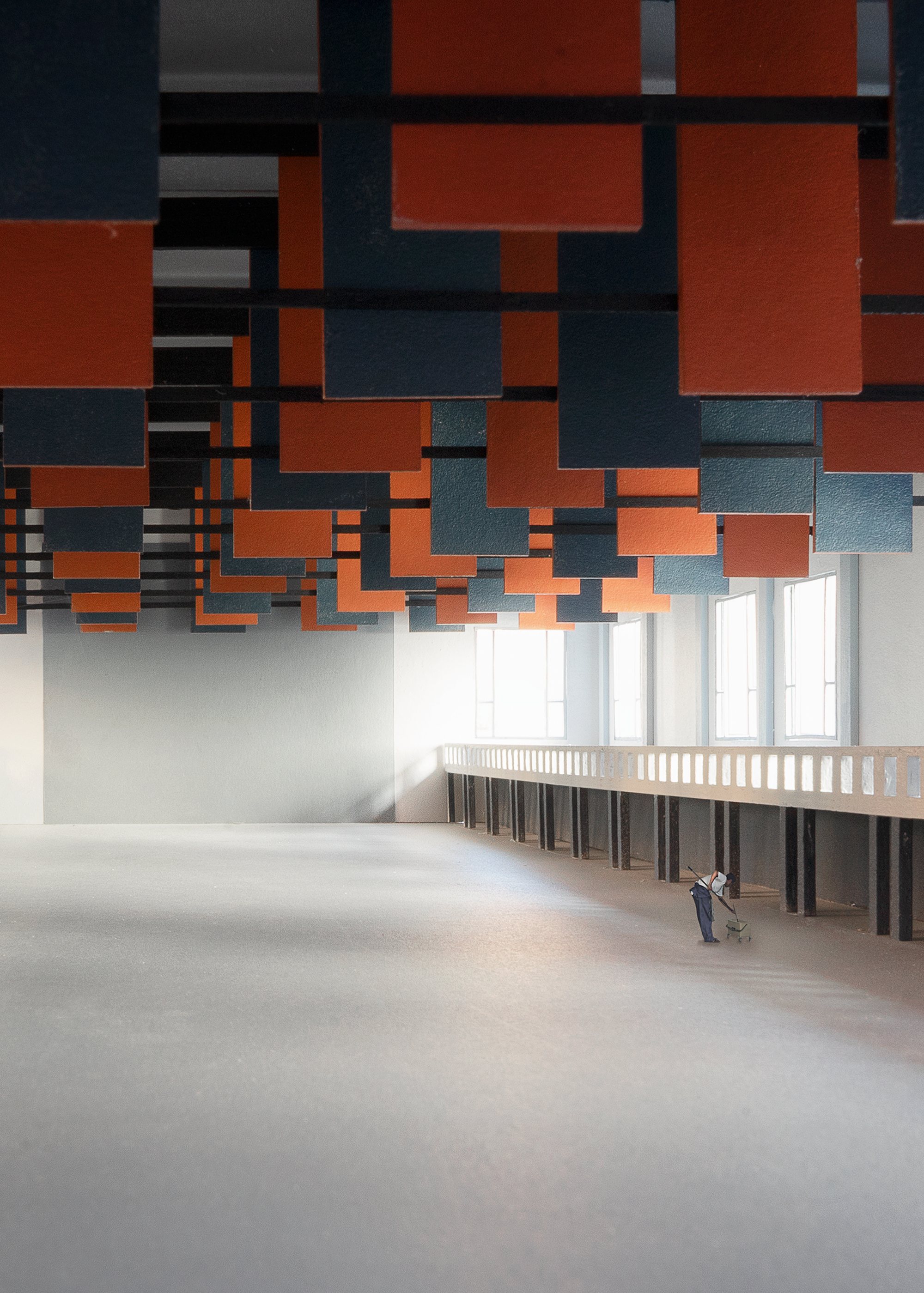 Ponte dei Congressi: Visualisierung der Halle mit farbiger Decke